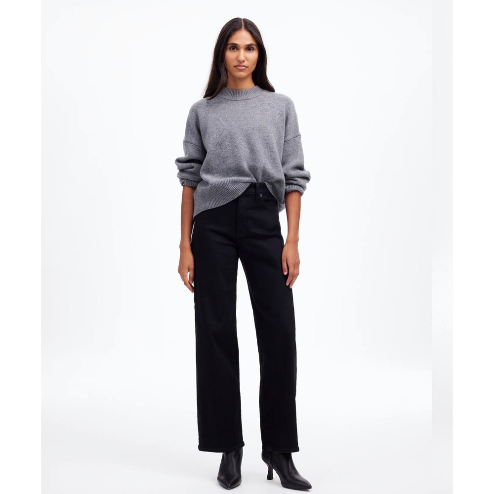 Madewell The Perfect Vintage Wide-Leg Jeans Lunar Faded Black 27P DM7541 Womens